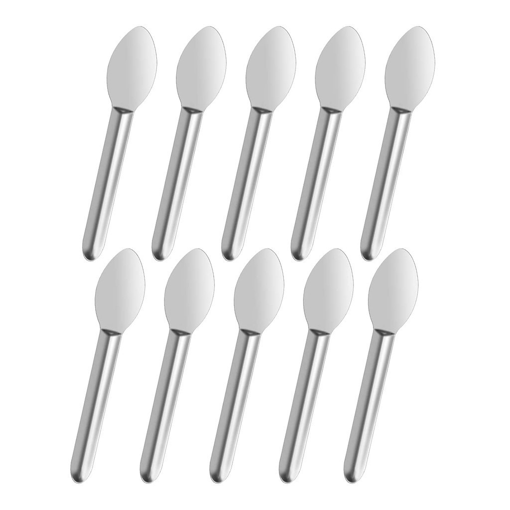 Capsule Filling Spatula 10PCS Stainless Steel Lab Spoon Mini Scoop for Fast Gel Cap Capsule Filling 