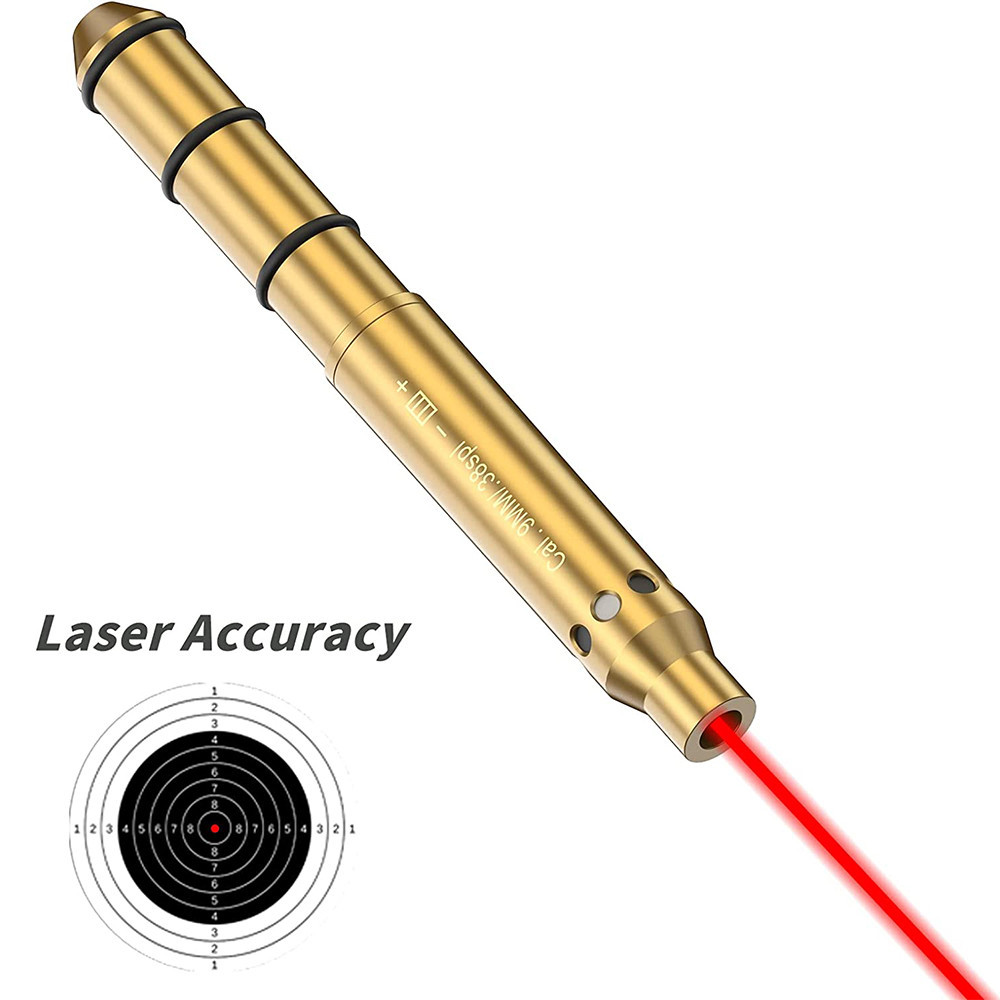 Laser Bore Sight .177/22LR/.223Rem/9mm/.38spl Cal Red Laser Boresighter End Barrel for Revolvers Pis