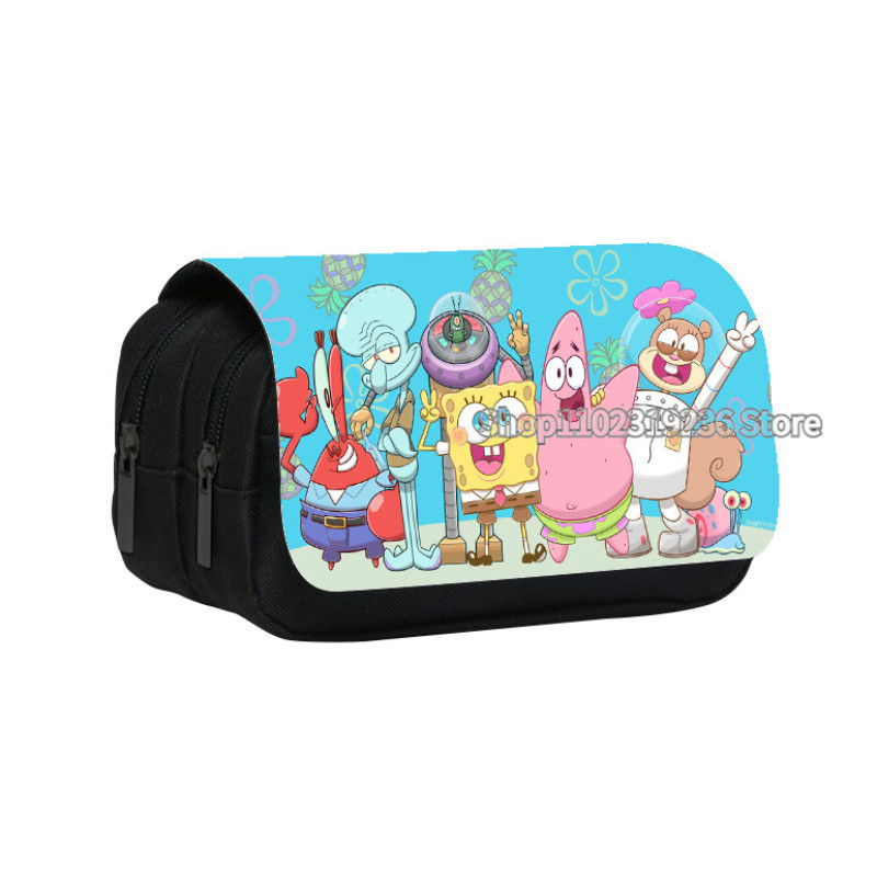 

SpongeBob Anime Harajuku Cosplay Pencil Case Large Capacity Pencil Bags Children's Stationery Box Students School Pen Pouch Gift