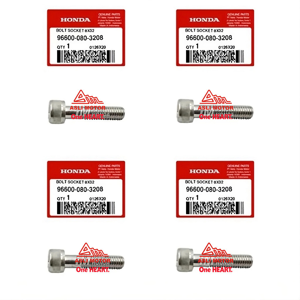 96600-080-3208 Baut L Raiser Stang Stir CB CBR 150 R LED Beat Street CRF 150 L 1 Set 4 Pcs