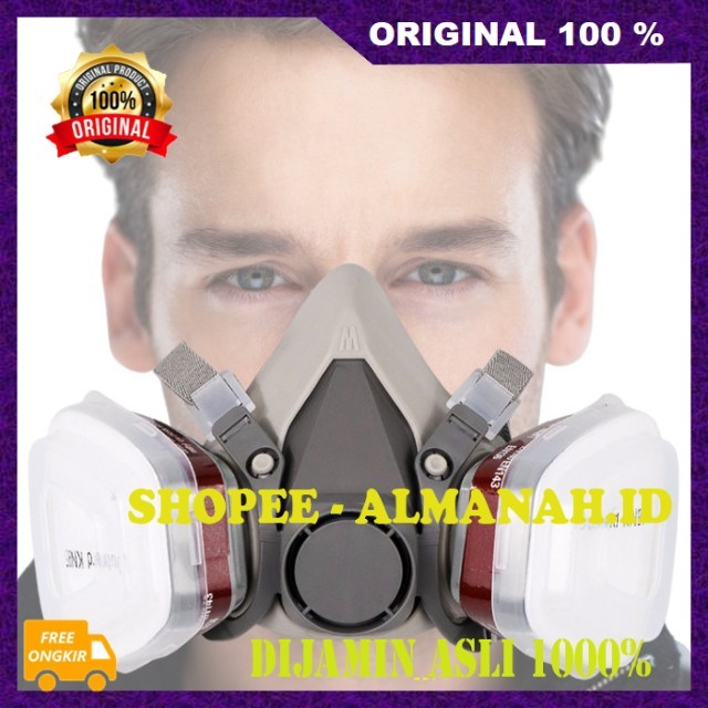 [BISA COD] Respirator Half Mask Masker Respirator Masker Cat Semprot Respirator Masker Gas Respirato