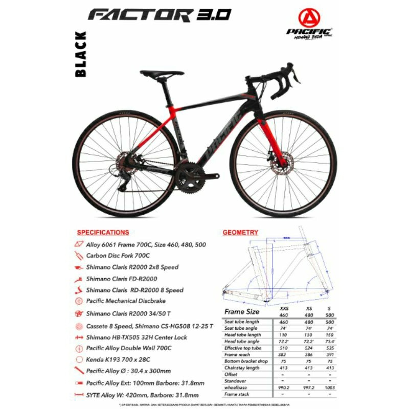 Sepeda Balap Road Bike FACTOR 3.0 700C By PACIFIC