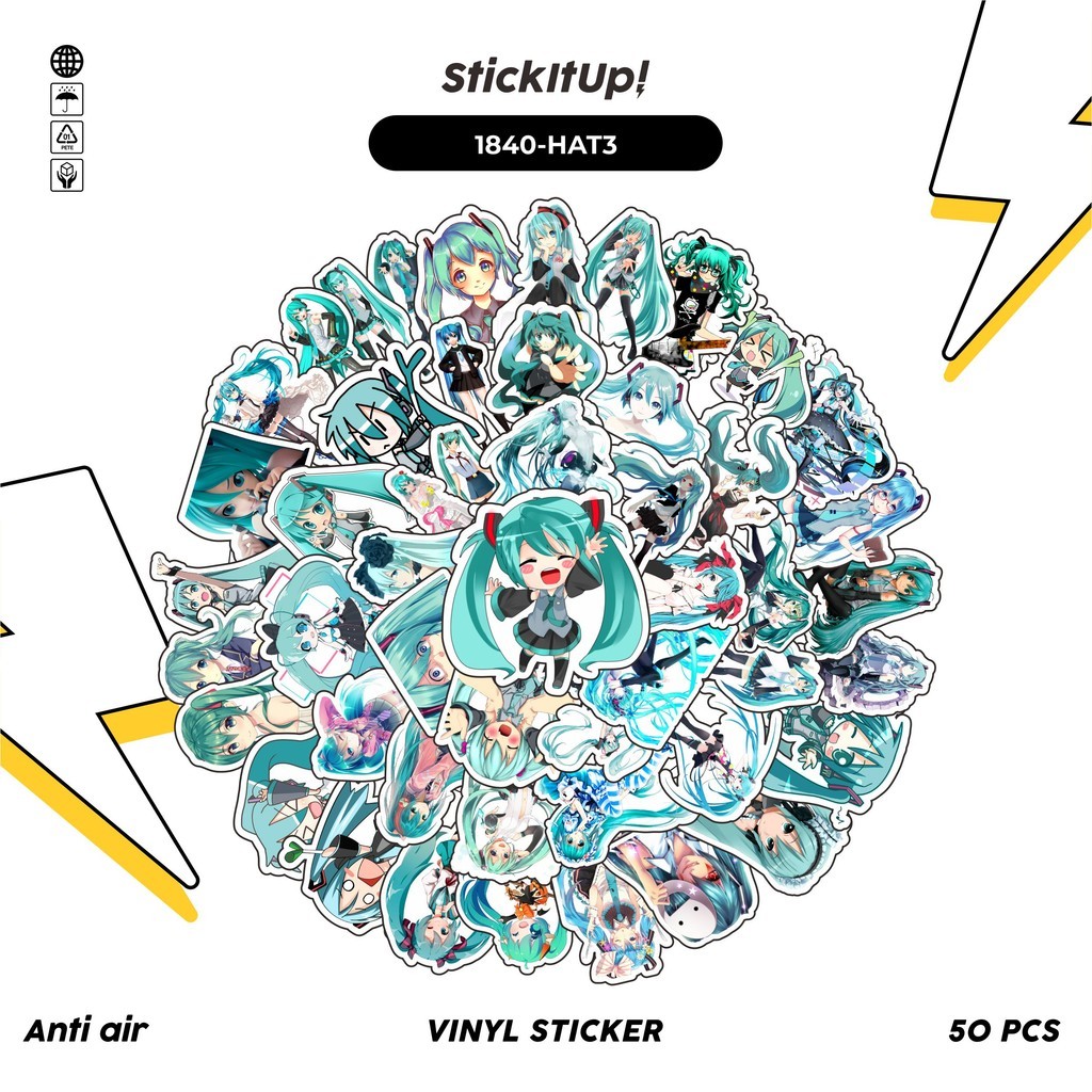 

COD✨ 50 Pcs Stiker MUSIC SERIES HATSUNE MIKU MIX 03 Lucu Anti Air Untuk Dekorasi Notebook Sepeda Skateboard Handphone DIY