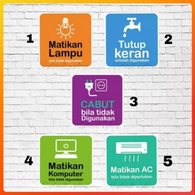 

Sticker Waterproof Hemat Energy - Stiker Matikan Lampu - Stiker Matikan Kran - Stiker Cabut Kabel - Stiker Matikan Komputer -Stiker Matikan Ac - Colorfulolshop 12