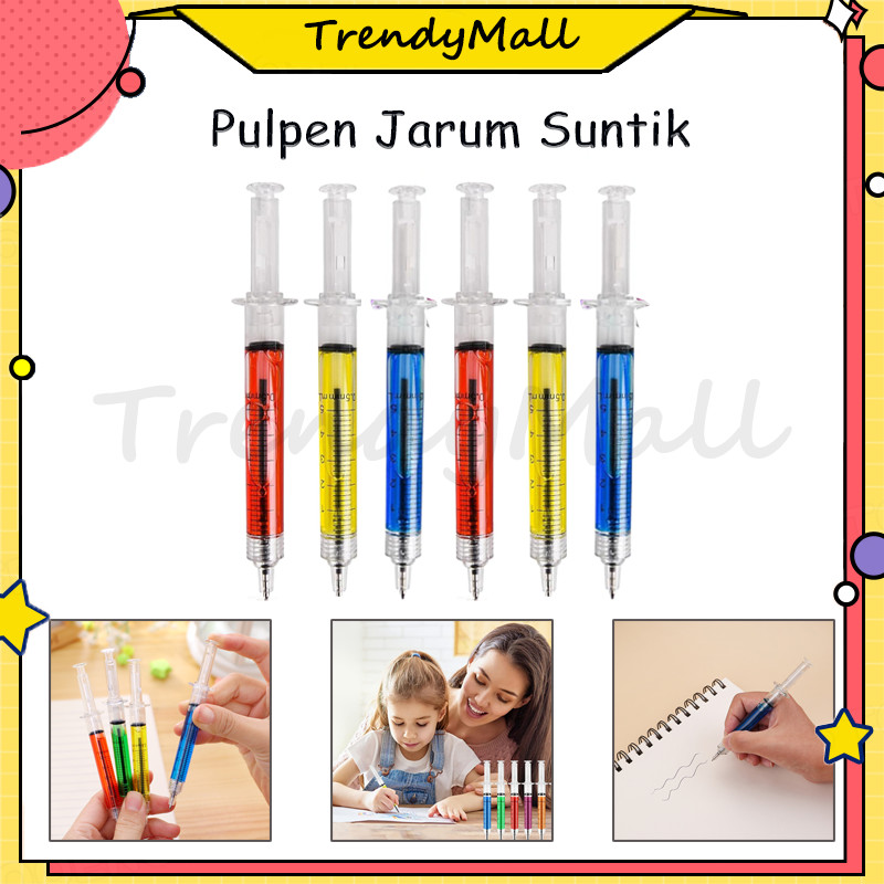 

Pulpen Jarum Suntik /Lucu Korean Syringe Ballpoint Pen Souvenir/BallPoint Suntik Cairan warna Pulpen Unik Kualita