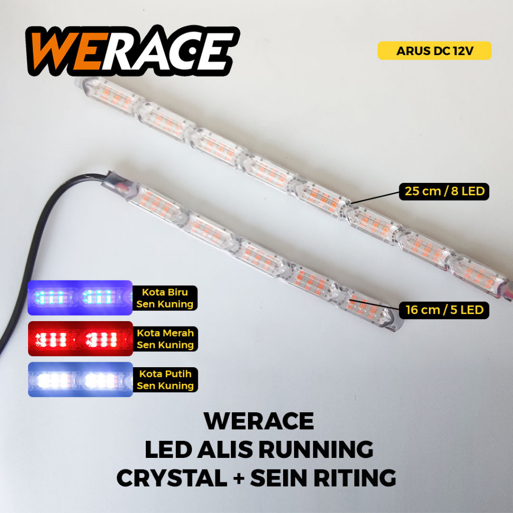 LAMPU LED ALIS CRISTAL 25CM 16CM + RITTING 2 MODE (HARGA SATUAN) 12VOLT HANYA UNTUK MOTOR RUNNING RU