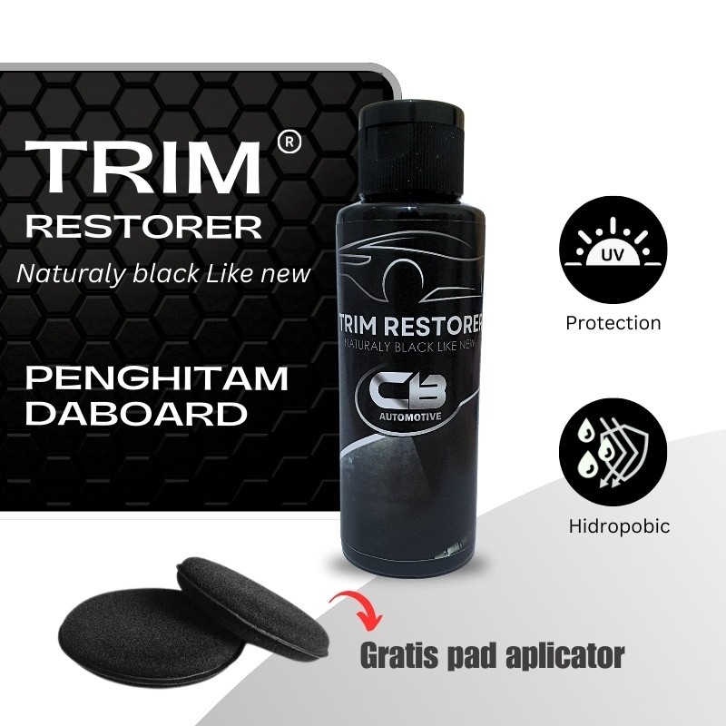 Trims restorer Penghitam Body permanen Wetlook - Black Shine - Menghitamkan Body Kasar Motor