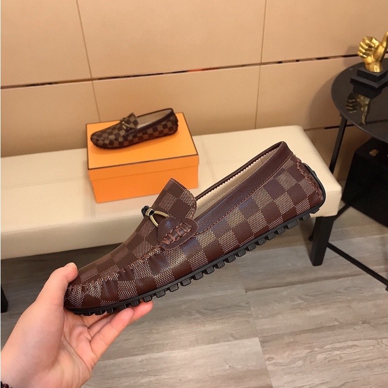 Louis Vuitton Low Cut Stylish simplicity Casual Leather Shoes Sneakers Men Brown