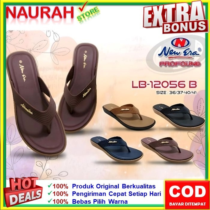 Sandal Jepit New Era 12056 Sendal Wanita Motif Elegant Nyaman Empuk Anti Slip Original