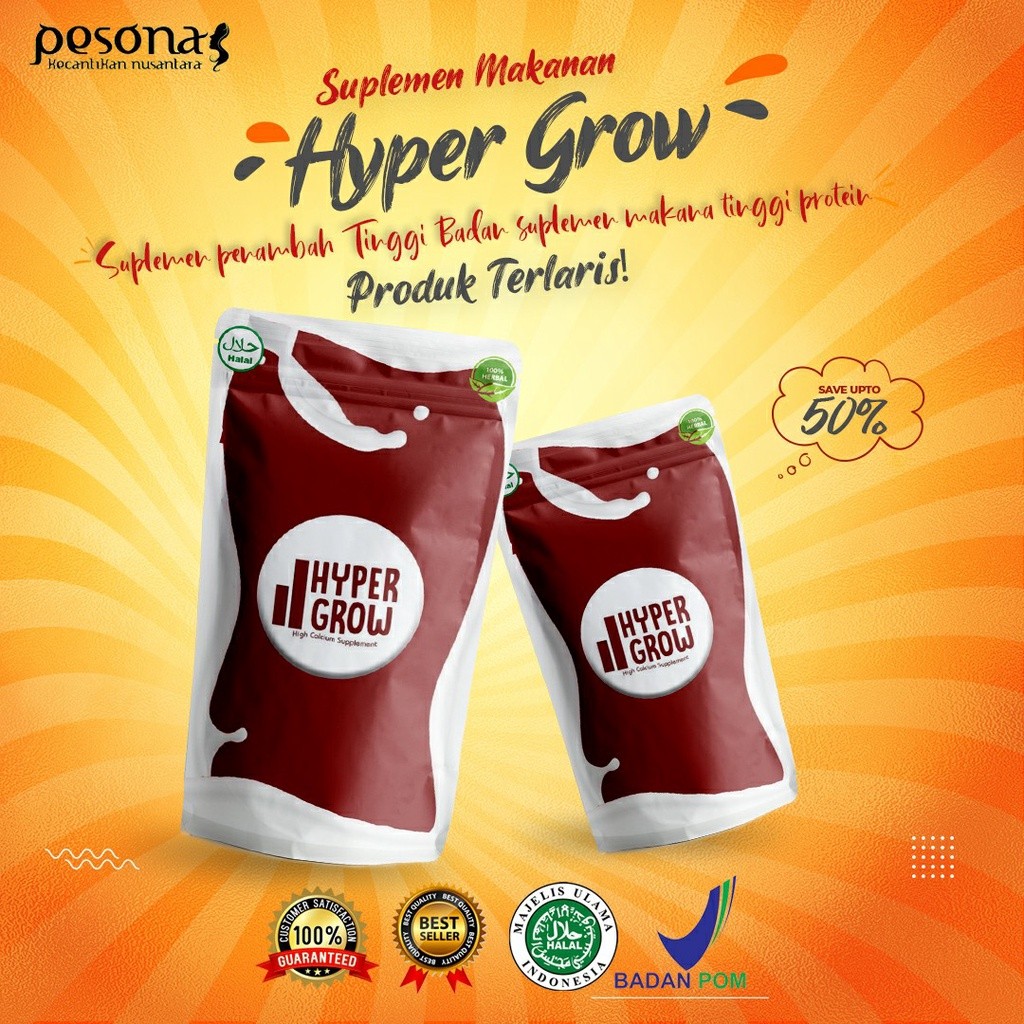 HYPERGROW PENINGGI BADAN ORIGINAL - peninggi badan / susu peninggi badan / vitamin c / suplemen / BP