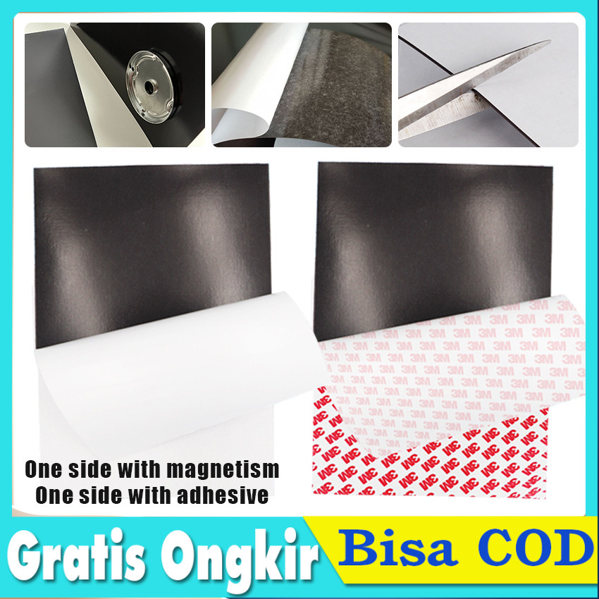 

Magnet Tape Kecil 1/0.5mm Kotak Lembaran Magnetic Sheet Lembar Double Tape Flexibel Magnet Tempel Photo Aksesoris Dinding Ukuran A4