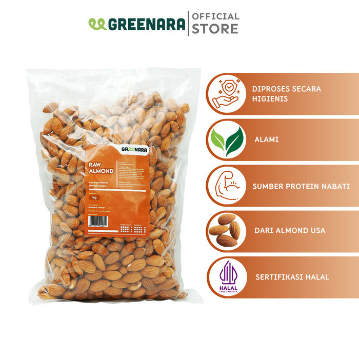 

Kacang Almond Mentah 1kg / Raw Almond