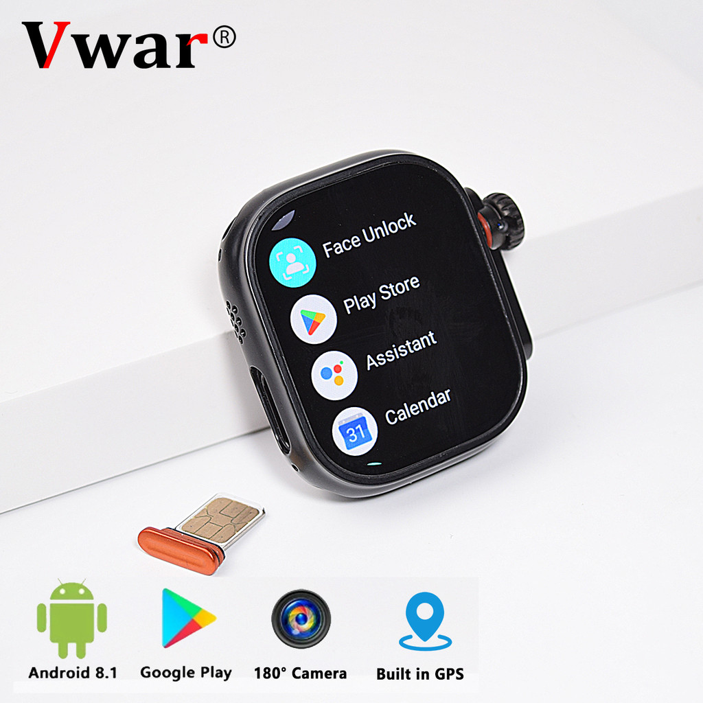 2024 New Android Smart Watch Vwar S9 Ultra 4G Wifi GPS Google Play Smartwatch with Camera SIM Slot A