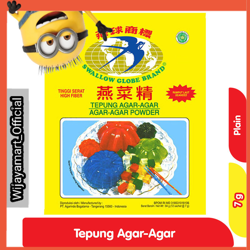 

Swallow Globe Tepung Agar-Agar Plain 7 g