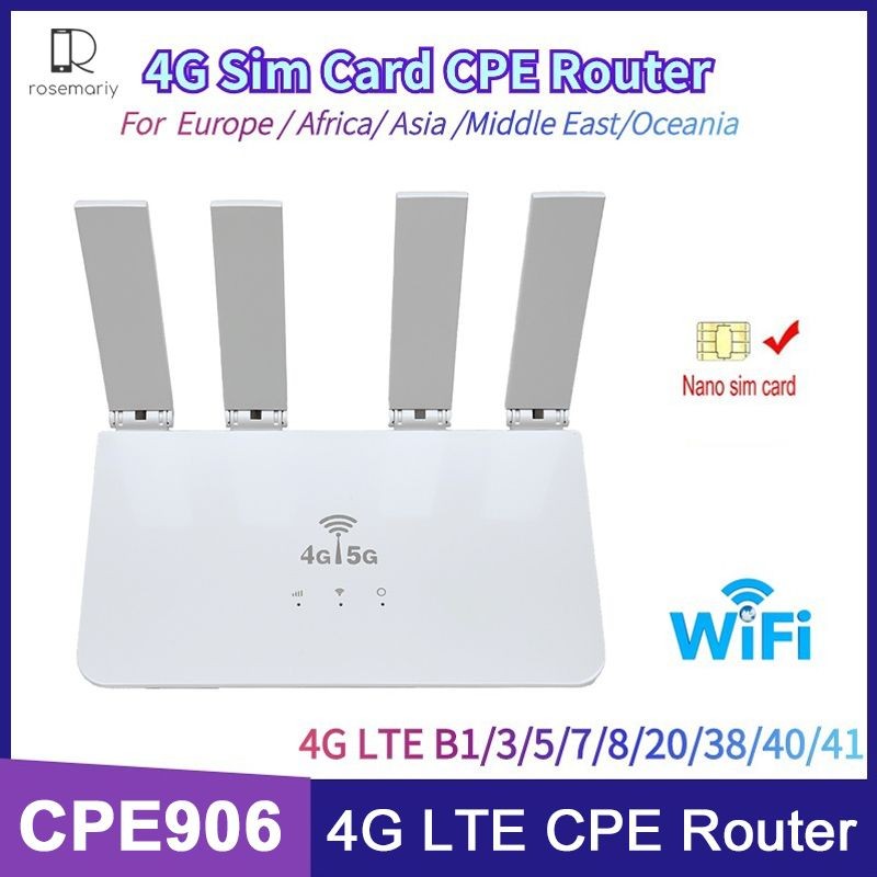 CPE906 Router 4G Router Nirkabel Cerdas Rumah Router Empat Antena Berkecepatan Tinggi - Rose'3C