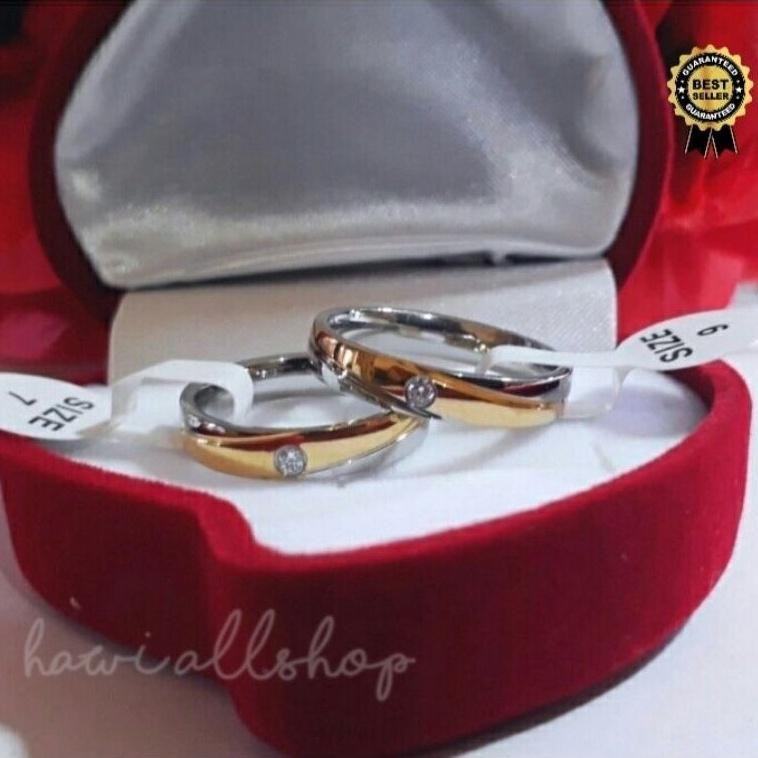CincinCouple/Tunangan/Nikah/Pasangan/Titanium COD Pria Stainless EMAS 24K