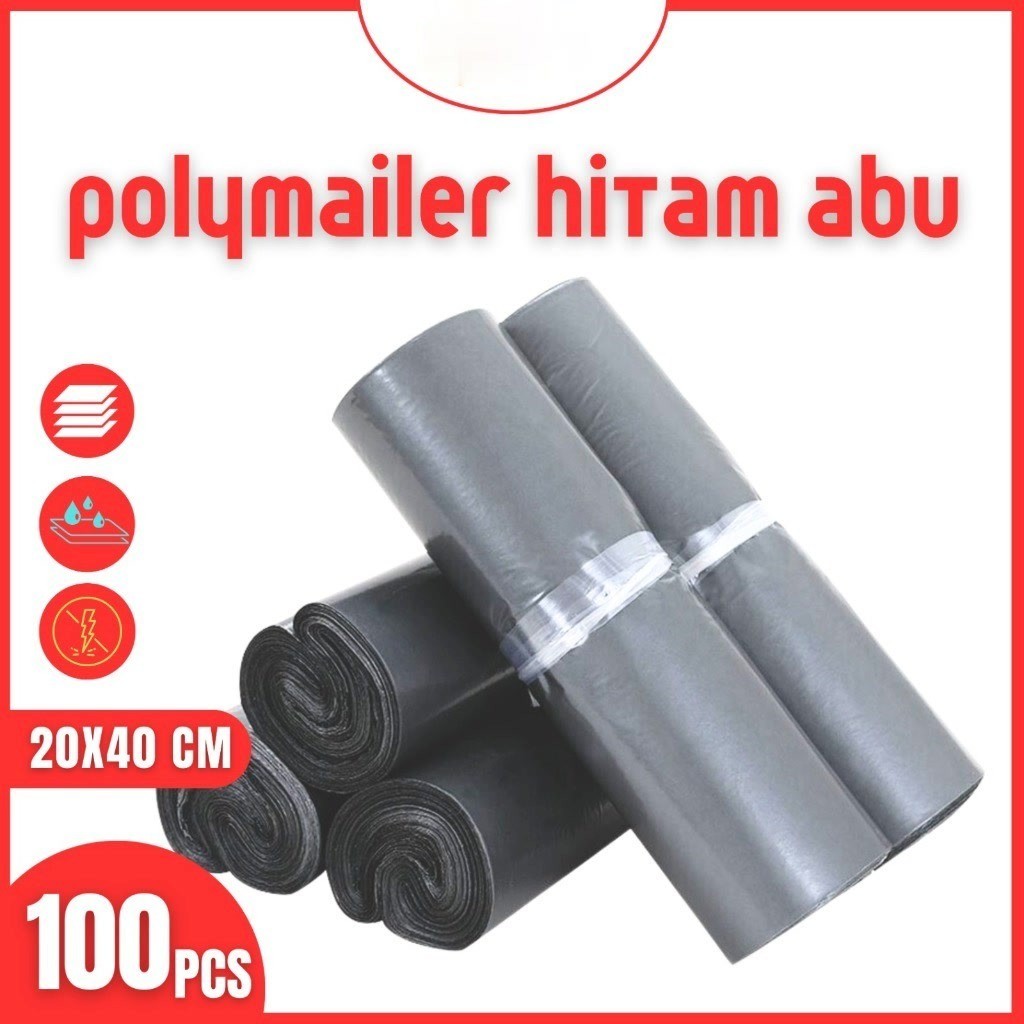 

Plastik Packing Olshop Online Shop Ol On Shop Polymailer Hitam Abu 20x40 Isi 100 Pcs Semi Glossy