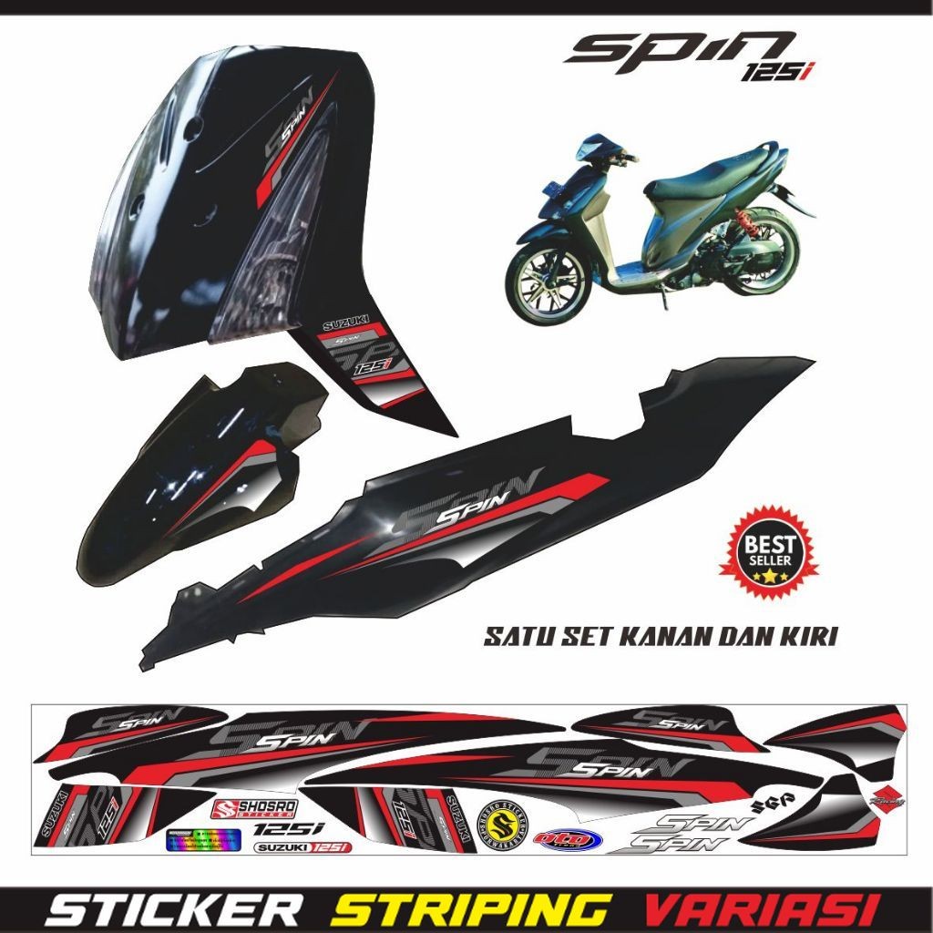 STRIPING SPIN 125 SR / STIKER SPIN 125 /  STIKER MOTOR SPIN / STRIPING SUZUKI SPIN LIS SIMPLE POLET 