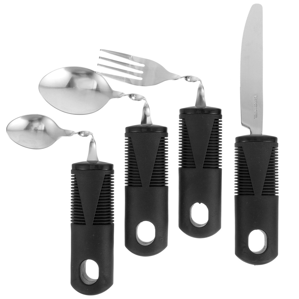 

Disabled Cutlery Weighted Feeding Dinnerwares Elderly Adaptive Spoon Fork Tableware Eating Parkinsons Dinnerware