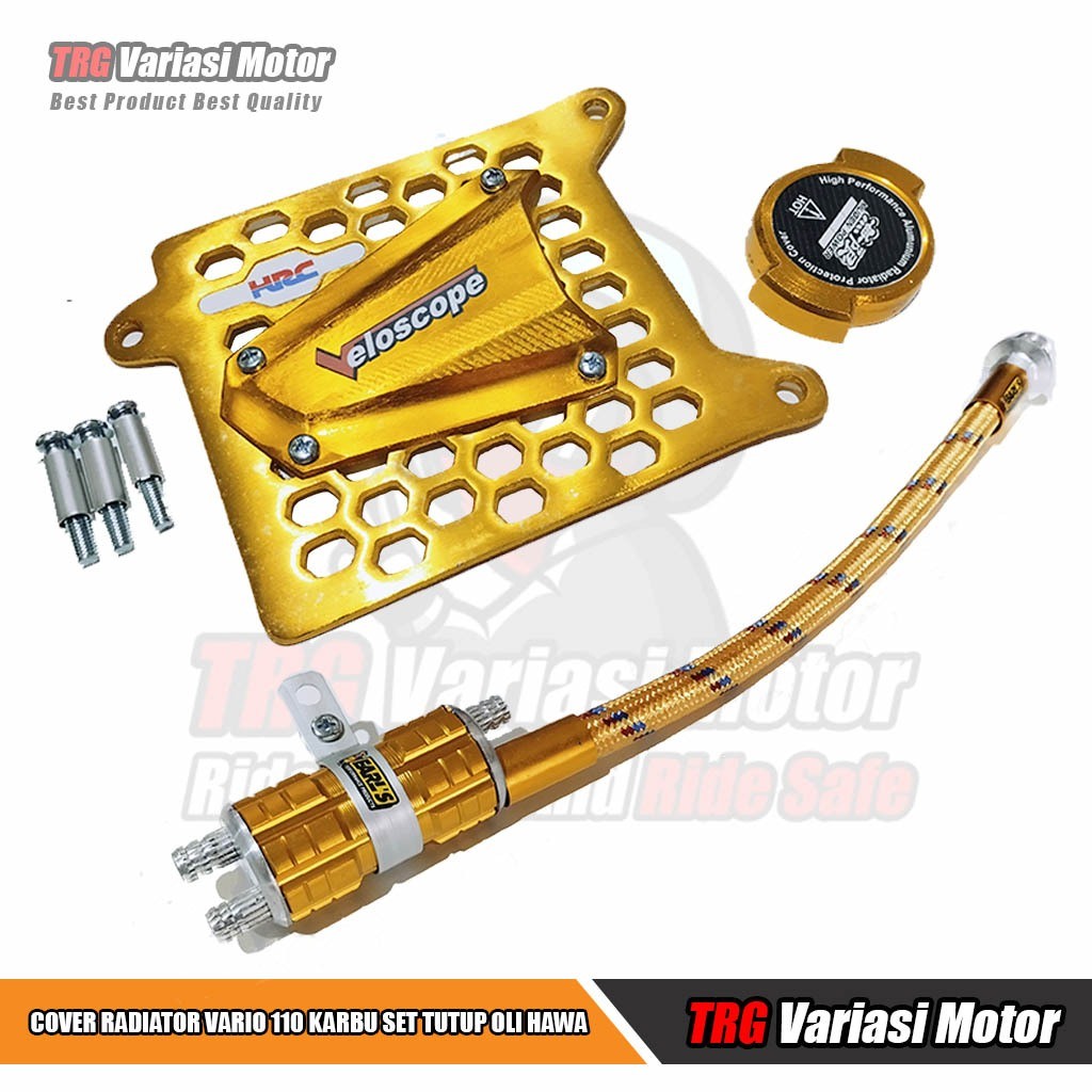 Cover Radiator Vario 110 Karbu Velo Tutup Radiator Model HRC CNC Set Tutup Oli Hawa 5 Variasi Warna