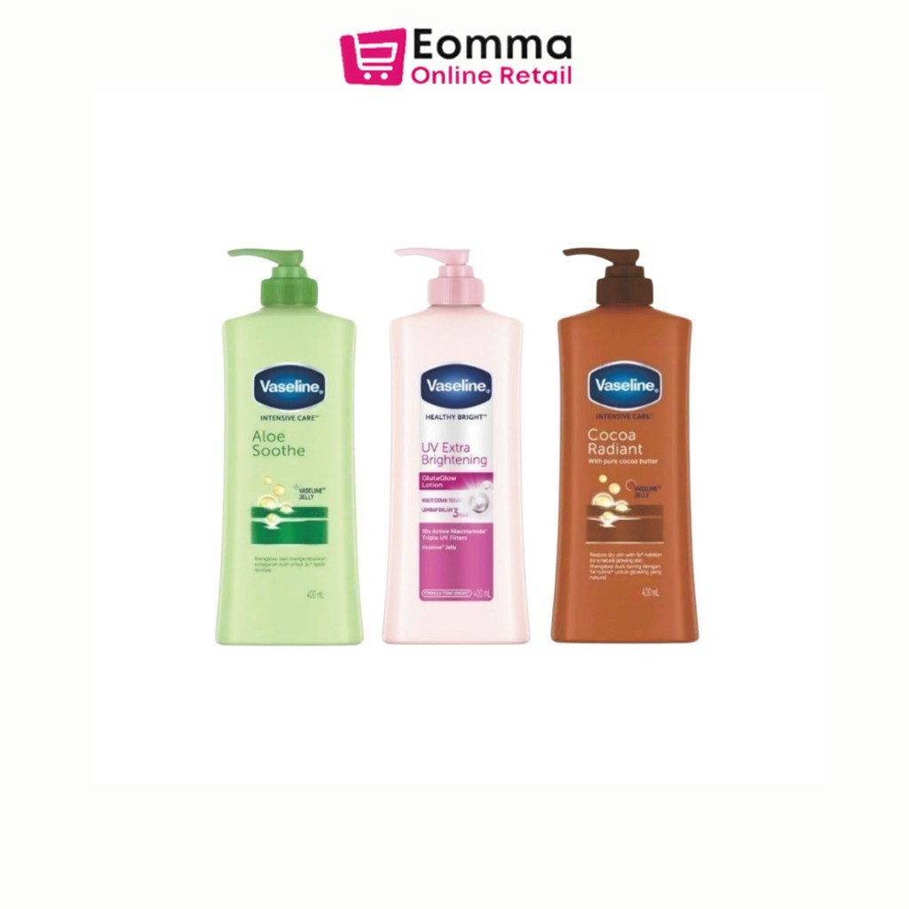 Vaseline Hand Body Lotion 400ml Inyensive Care & Healthy Bright Kemasan Botol Pump Jumbo | Perfect B