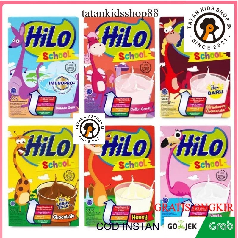 

HiLo School 500gr Hi Lo Coklat Madu Bule Gum Cotton Candy Vanila Vegiberi