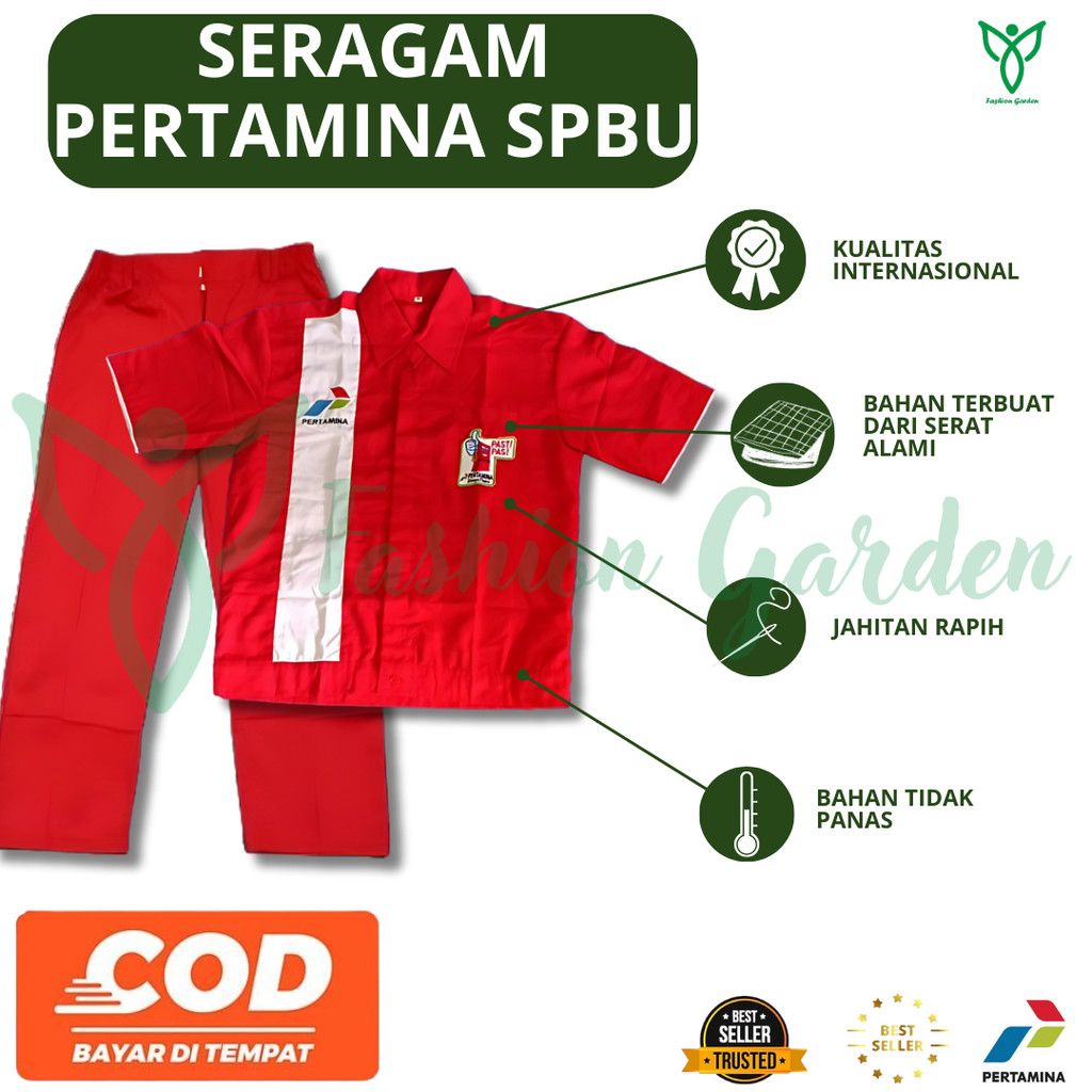 SERAGAM SPBU || BAJU PERTAMINA || SERAGAM PERTAMINA || SERAGAM SPBU BAJU CELANA || SPBU SATU SET |