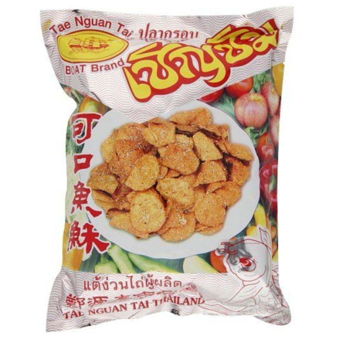 

BEST SELLER 300gr Satay Crispy Fish Kerupuk Sate Ikan Thailand Tae Nguan Tai Boat