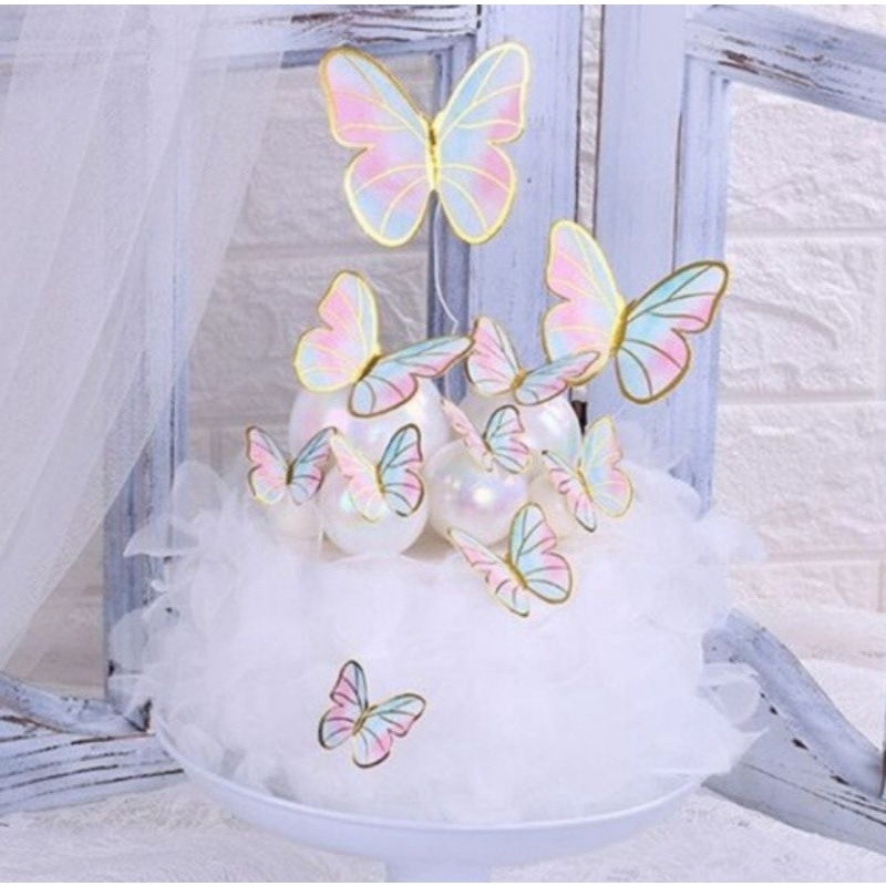[Whispers] Topper Kupu2, Hiasan Kue Kupu2, Mainan Kupu2, isi 10pcs