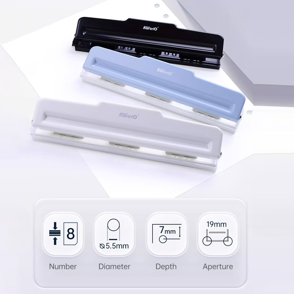 

KW-triO Handheld 10 Holes Punch Puncher Paper Cutter 8 Sheets Punch Capacity A4/B5 Scrapbooking Notebooks DIY Album for Office