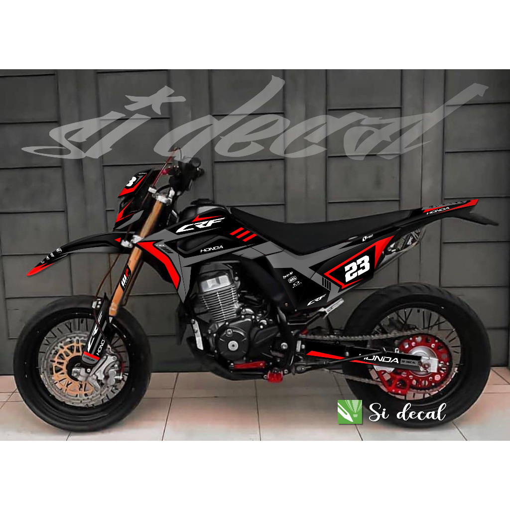 supermoto custom stiker decal crf 150L full body free request bagus keren terjangkau