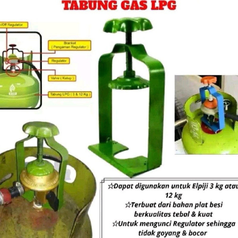 Pengaman regulator pengunci penahan regulator tabung gas 3 kg dan 12 kg