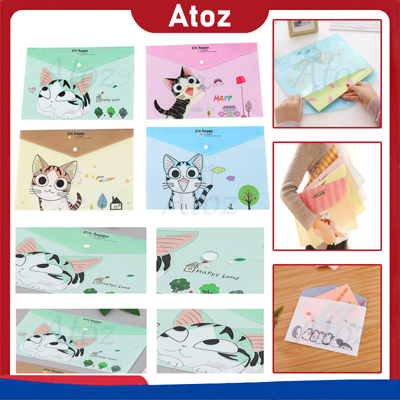 

tas file plastik pp snap/tas file pp snap motif kucing/folder plastik a4