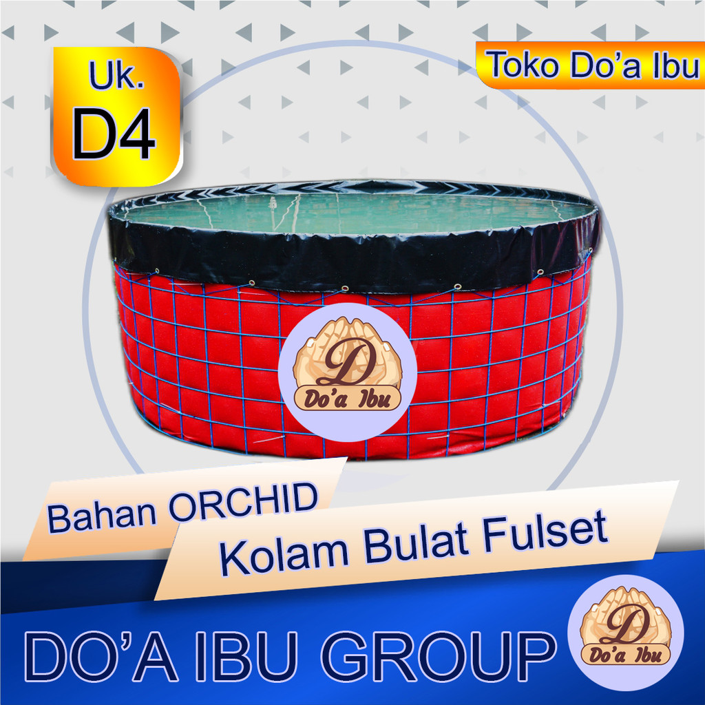 Terpal Kolam Bundar || Bahan Orchid || Tebal || Tidak Mudah Robek | Semi Karet | Garansi | Uk. D4