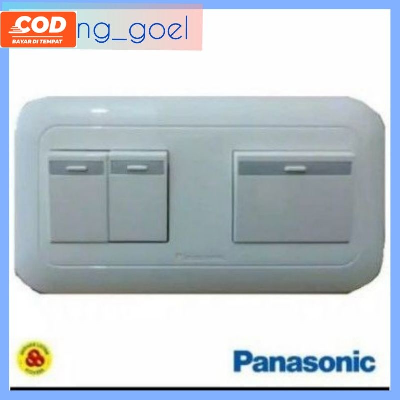 Saklar Triple Panasonic / Saklar 2 Gang 3 Device/ Saklar 3 Mata Panasonic