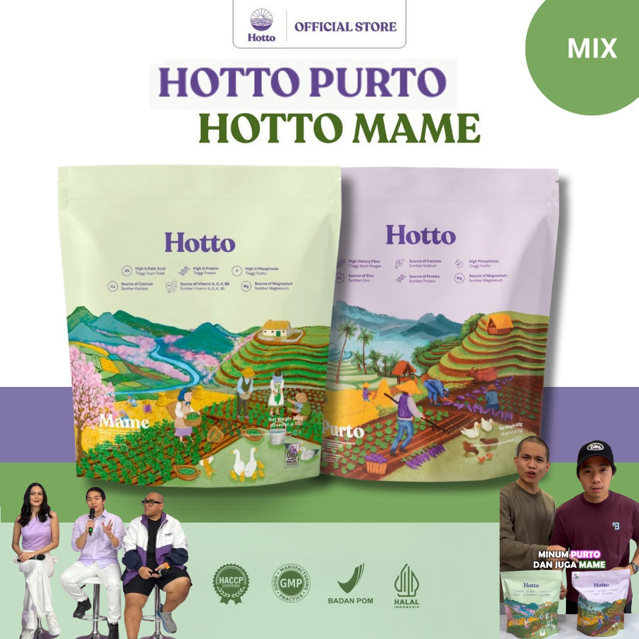 

BUNDLING SALE!!! Hotto Purto Pouch (16 sachet) dan Hotto Mame Pouch (12 sachet) Multigrain