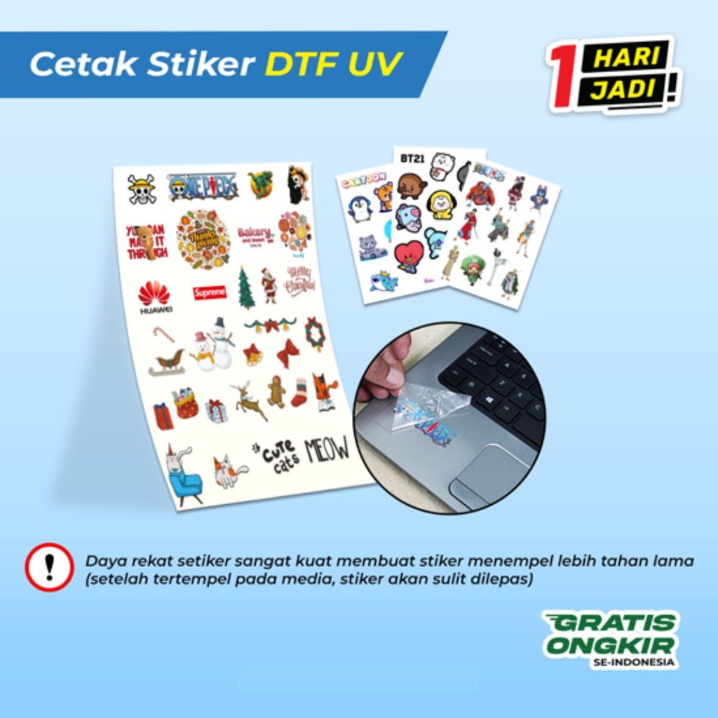 

JASA CETAK FILM STICKER DTF UV / PRINT DTF UV STIKER UKURAN A3 BISA UNTUK SELURUH MEDIA KERAS SUKABUMI