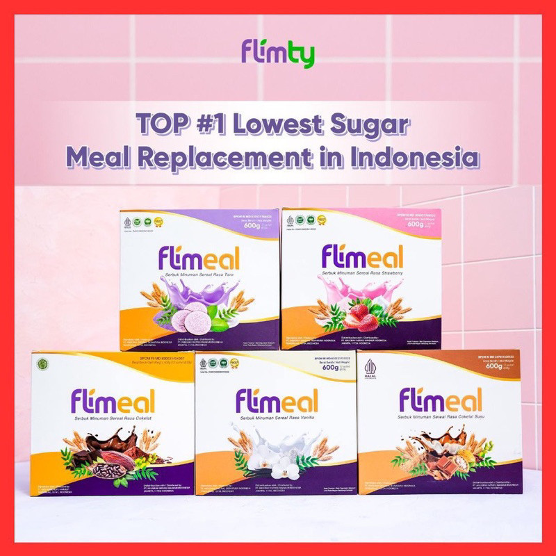 

Flimeal (Meal Replacement) - 1 Box (isi 12 sachet) Original Asli Halal