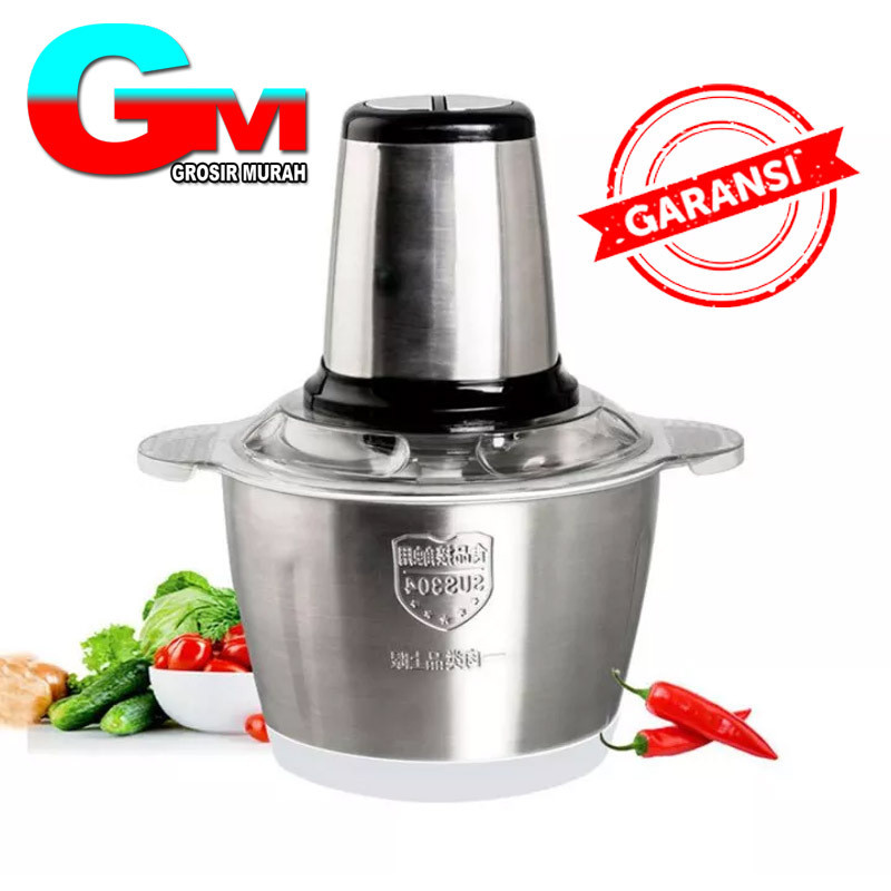 [TERLARIS] Blender Daging Stainless 2L / Penggiling Daging dan Bumbu Masak / Blender Chopper Serbagu