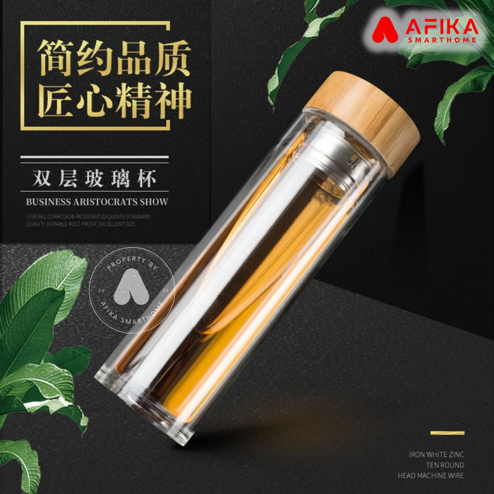 Botol Minum Kaca Teh Infuser Botol Kaca Tahan Panas 450 ml