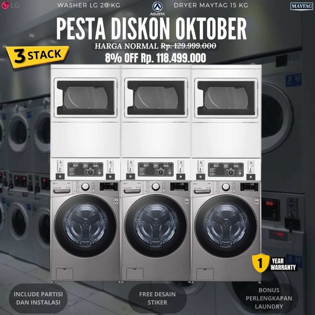 Mesin Laundry Coin + Instalasi Lengkap