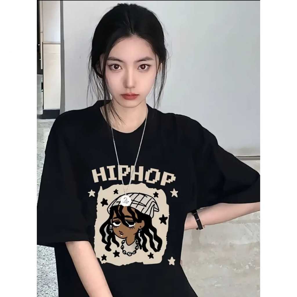 T SHIRT HIP HOP KAOS ATASAN WANITA COTTON COMBAD STYLE KOREA