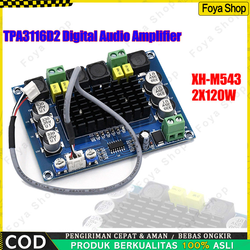 XH-M543 Audio Power Amplifier IC 32P Stereo High Power TPA3116D2 Class D 12-24V DC 2x120W  XH-M543 m
