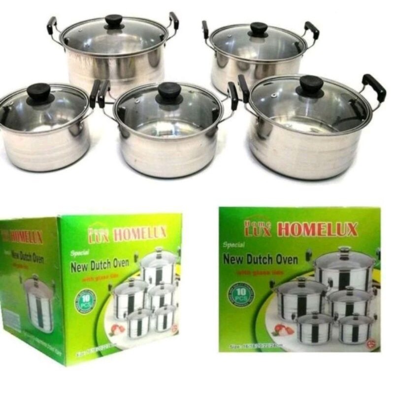 PANCI SET 5 SUSUN TUTUP KACA HOMELUX  ISI 5 PC