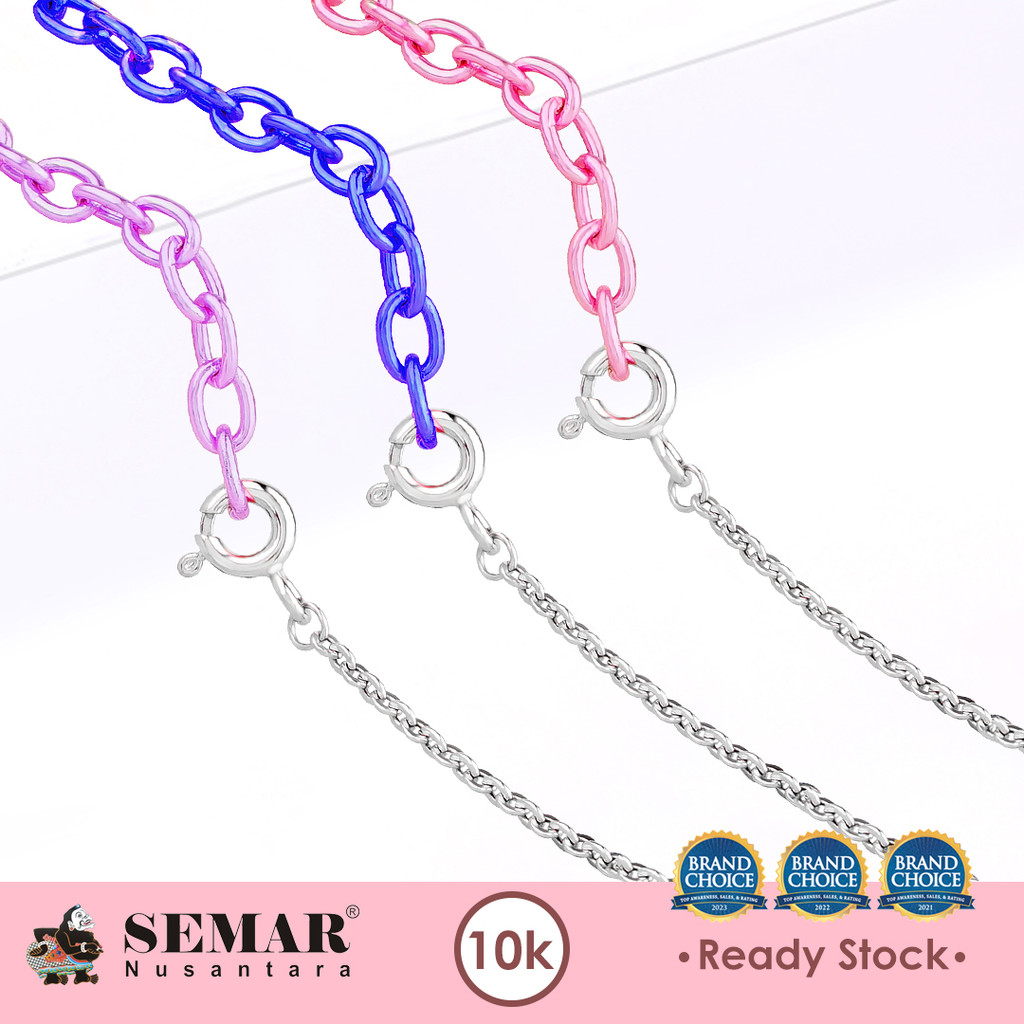 Kalung Tali Emas Elea Ice Glow Candy Chain White Gold 10K Semar Nusantara