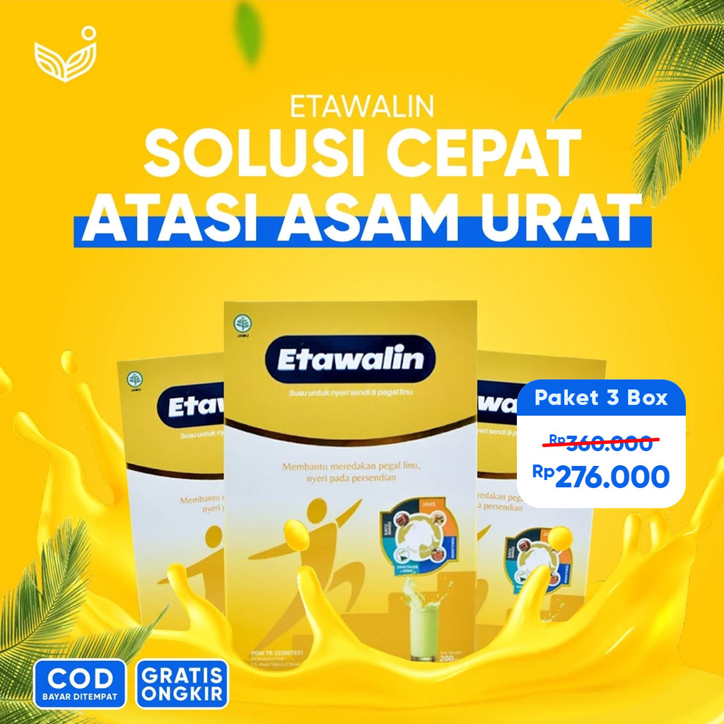 

ETAWALIN (PAKET 3 BOX) - BANTU ATASI REMATIK, ASAM URAT, NYERI SENDI DAN MENJAGA KESEHATAN TULANG