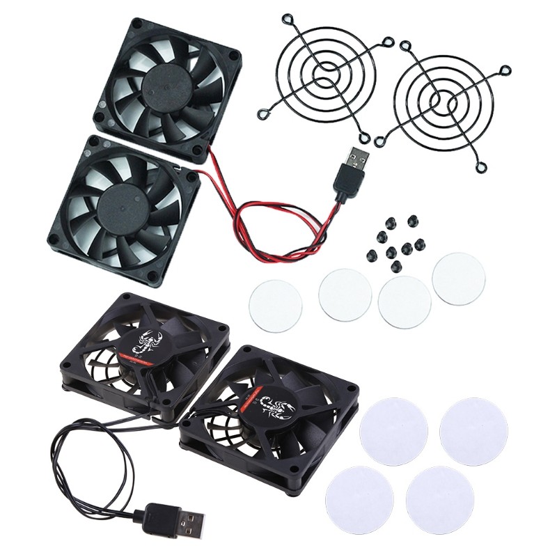 L74A 1Set Cooling Fan USB Power Supply Fan Cooler for A-SUS RT-AC68U/AC86U/AC87U/R8000/AC5300 Router