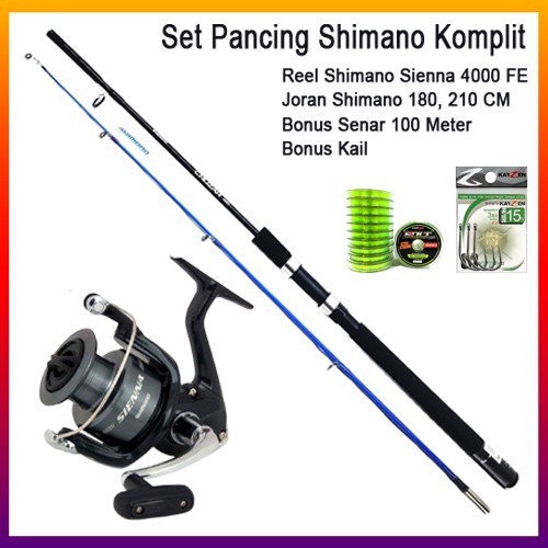 Promo Set Pancing Shimano Sienna 4000 Joran Shimano Original - 180 CM