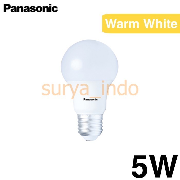 LAMPU LED 5 WATT KUNING PANASONIC 3000K BOHLAM E27 LAMPU HEMAT ENERGI WARM WHITE