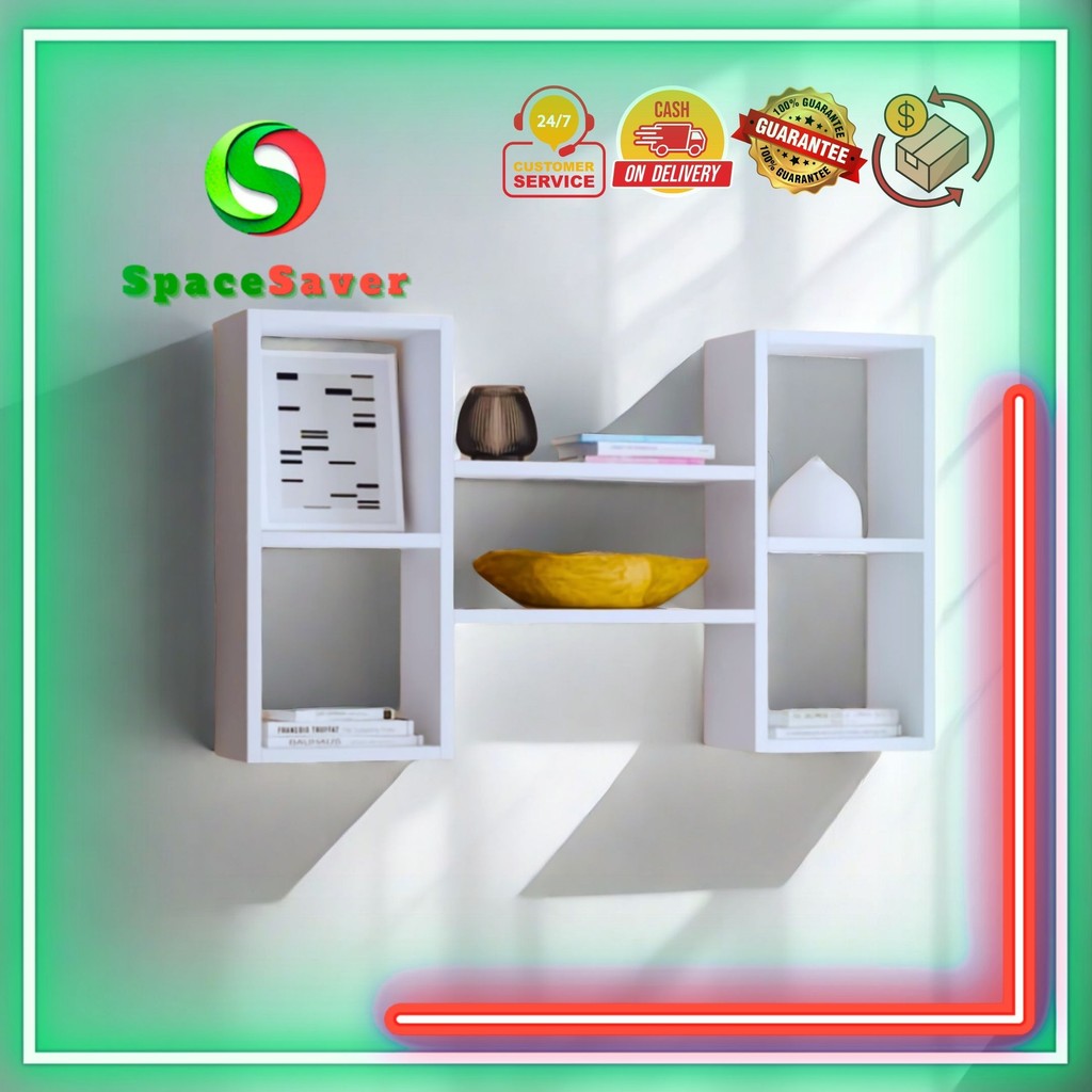 SpaceSaver - Rak Dinding H Modern Minimalis 2 Warna Rak Gantung untuk Penyimpanan Barang Aesthetic B
